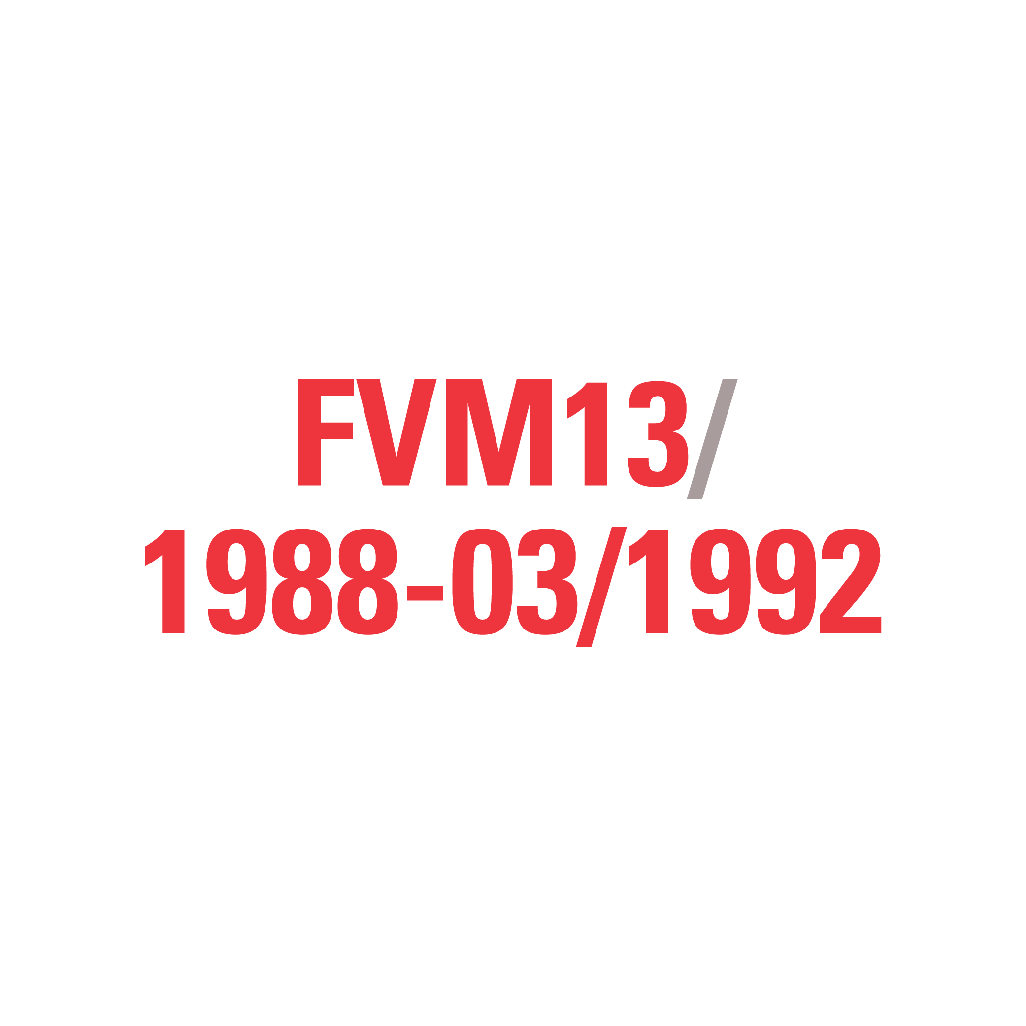 FVM13 1988-03/1992
